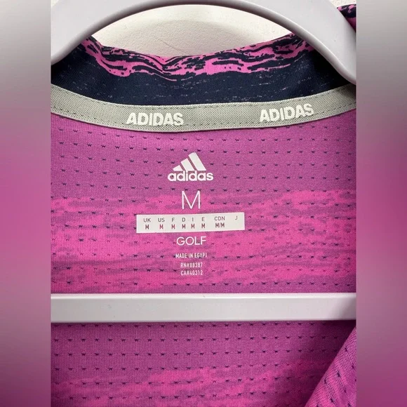 Adidas Pink and Navy Striped Men's Shirt Size Medium - Picture 2 of 2